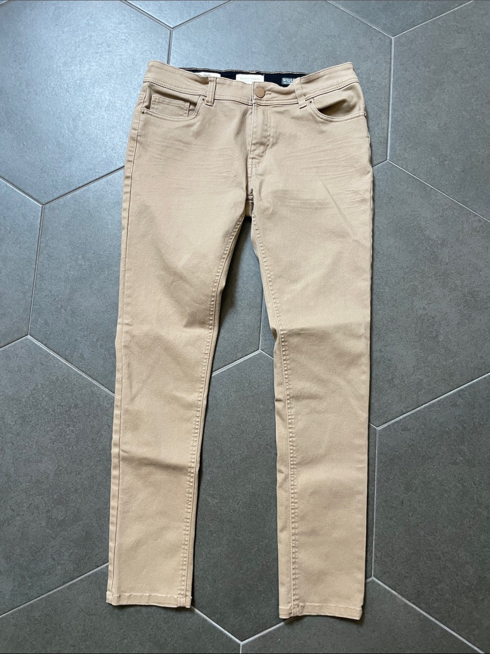 Scott James England Men's Slim Fit Beige Jeans 32x32